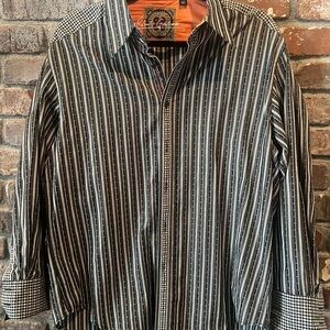 Robert Graham Black Striped Men's Shirt